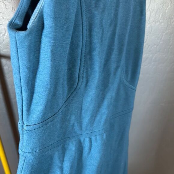 Blue Knee-Length Sleeveless Sheath Dress for Work - Picture 5 of 6